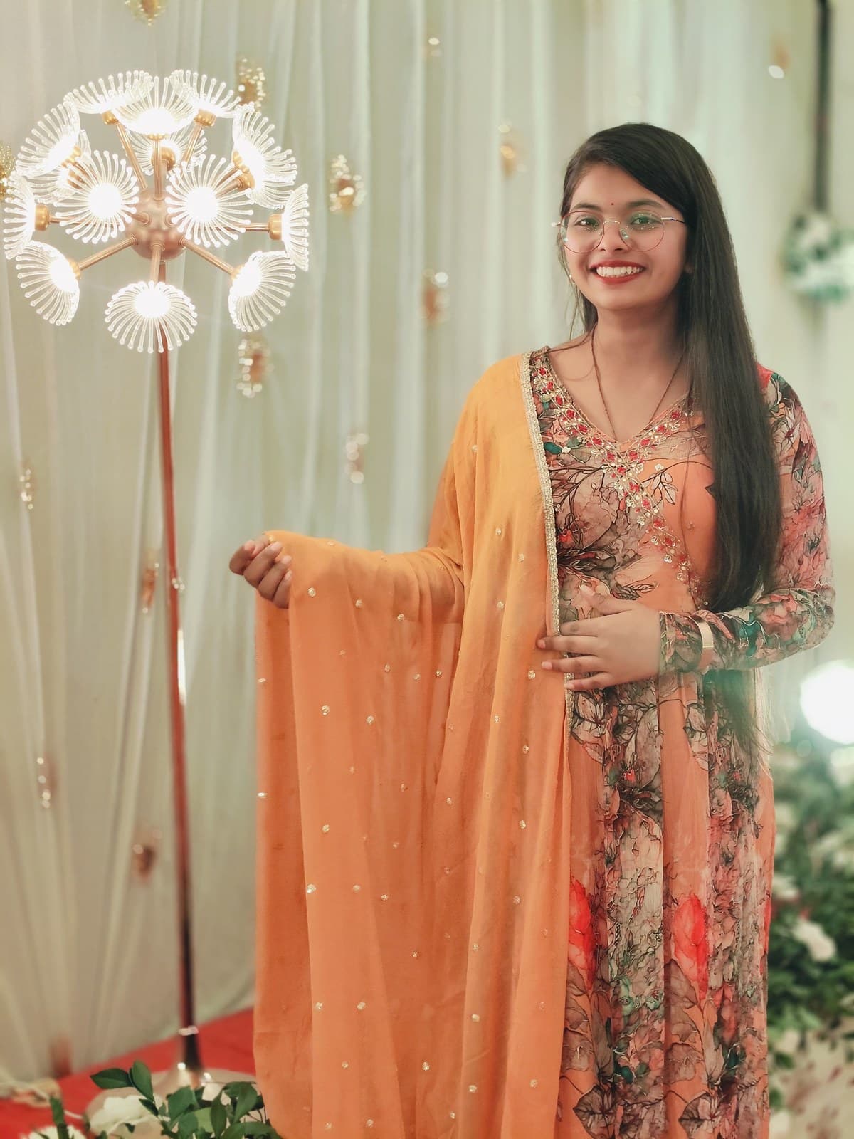 Riya dressed up for a celebration